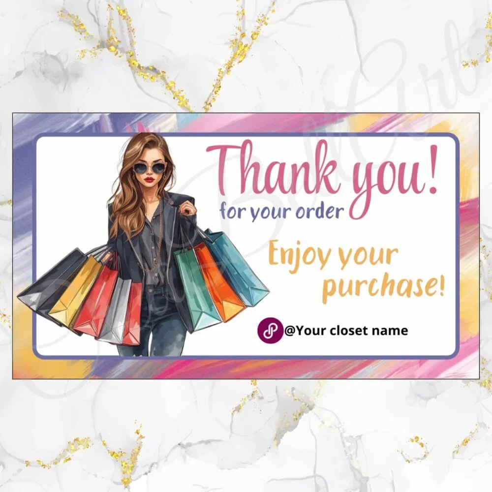 120 Pack Glam  Personalized Thank You Cards & Stickers